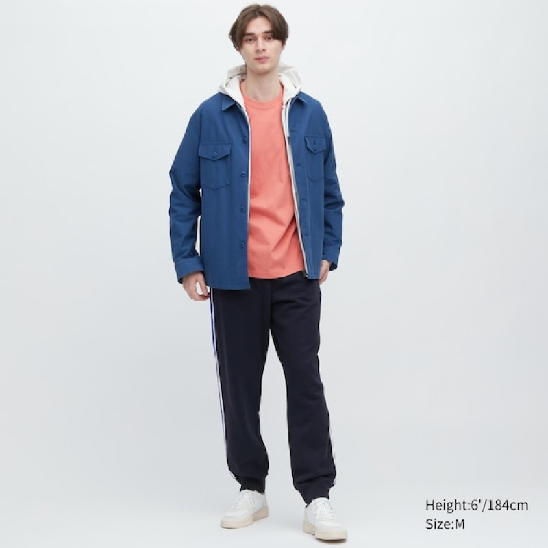 Uniqlo Side-Stripe Muške Trenirke Tamnoplave | 5012-ITNEA