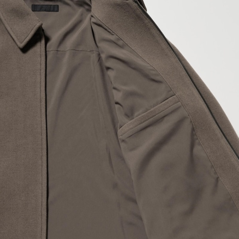 Uniqlo Single Collar Short Blouson Muške jackets Smeđe | PVFJLH-524