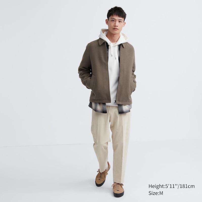 Uniqlo Single Collar Short Blouson Muške jackets Smeđe | PVFJLH-524