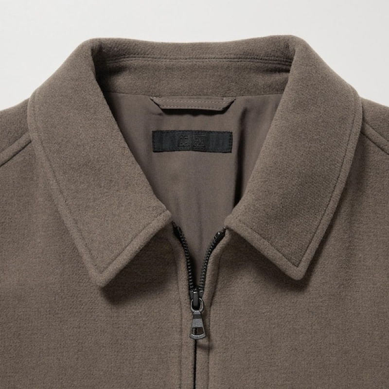 Uniqlo Single Collar Short Blouson Muške jackets Smeđe | PVFJLH-524