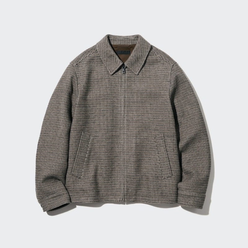 Uniqlo Single Collar Short Blouson Muške jackets Smeđe | GAMXUL-562