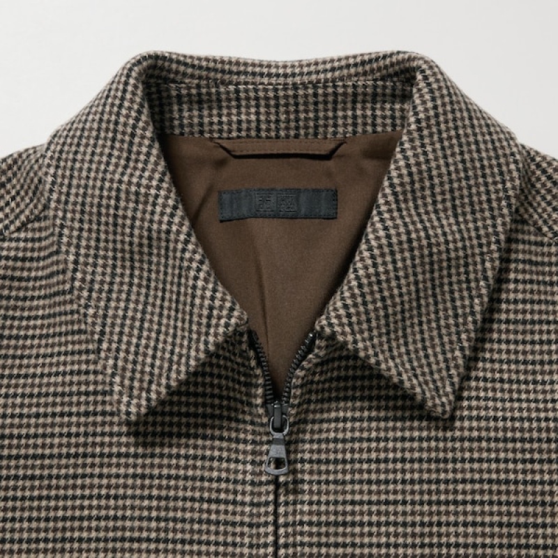 Uniqlo Single Collar Short Blouson Muške jackets Smeđe | GAMXUL-562