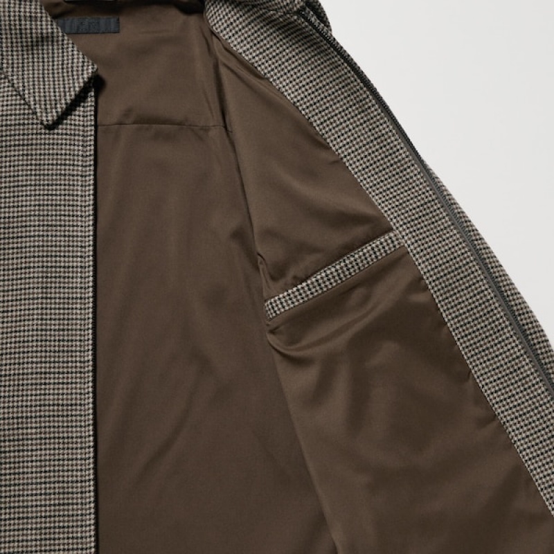 Uniqlo Single Collar Short Blouson Muške jackets Smeđe | GAMXUL-562