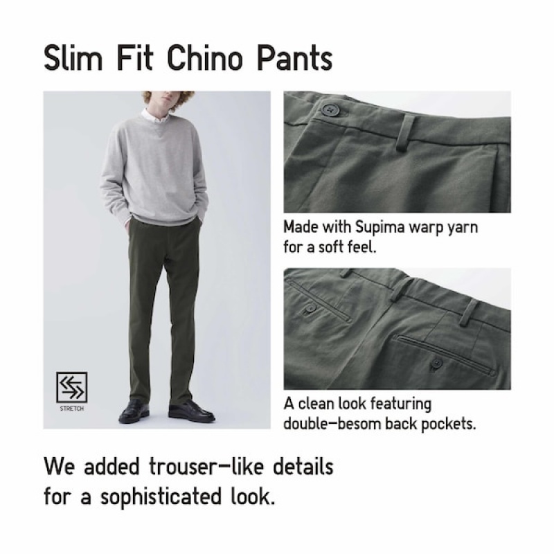 Uniqlo Slim-Fit Chino Muške Hlače Bež | 0327-EKGJR