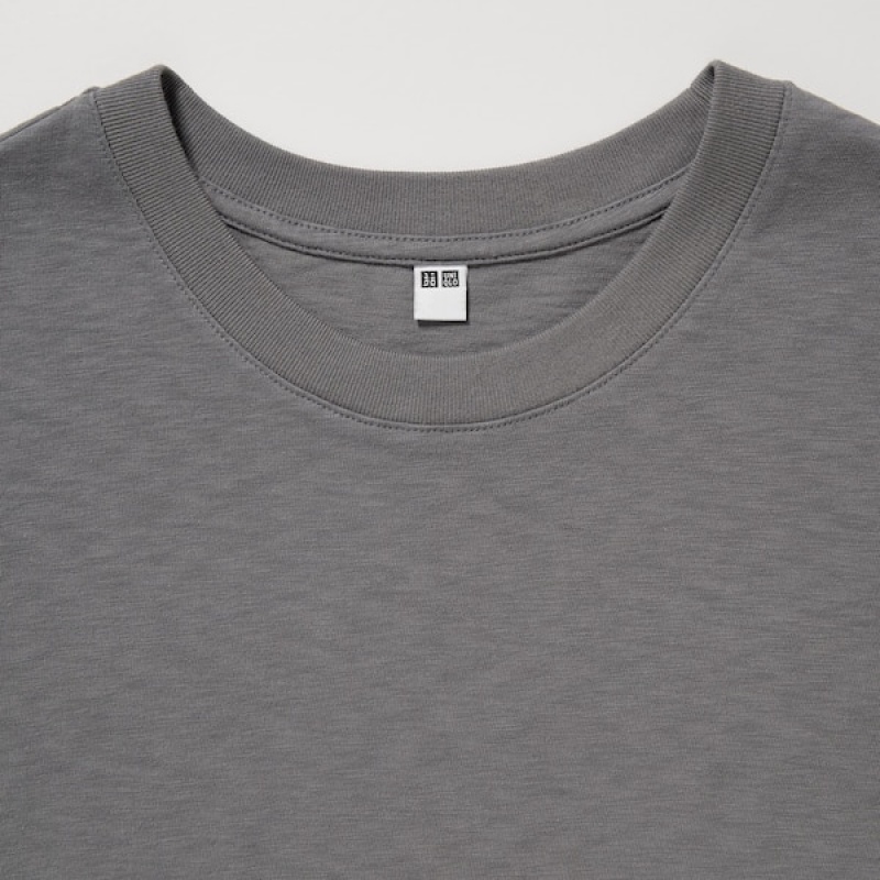 Uniqlo Slub Jersey Cropped Short-Sleeve Ženske Majice Crne | 3598-DMYZB