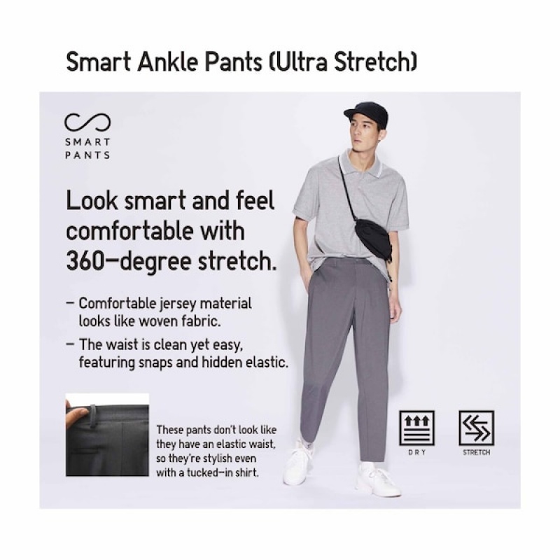 Uniqlo Smart Ankle Muške Hlače Sive | 3257-VWYDP