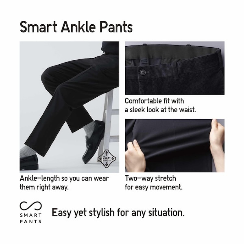 Uniqlo Smart Ankle Muške Hlače Sive | 4261-ZHEQT