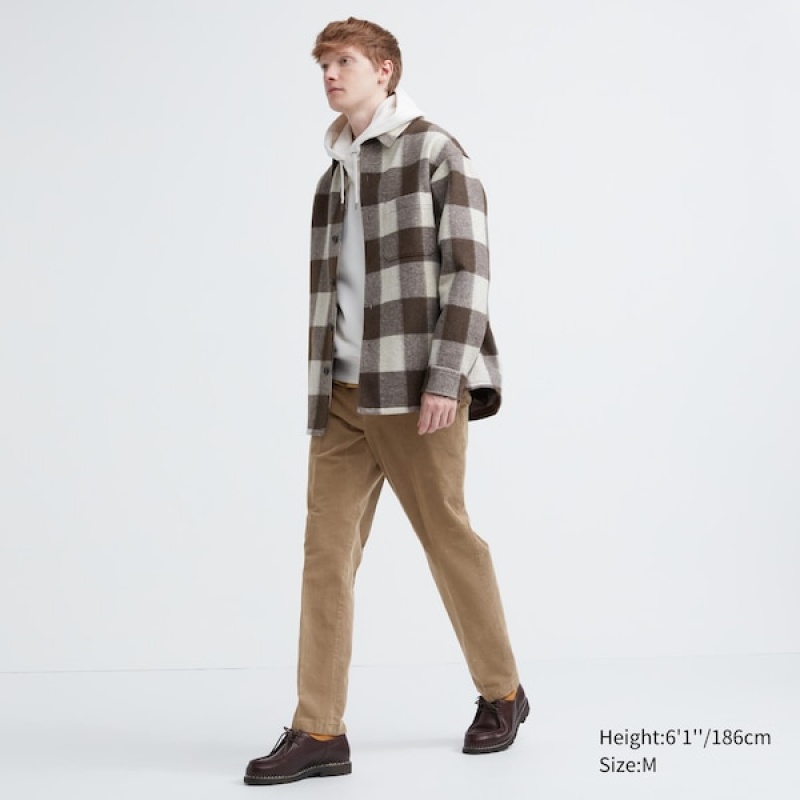 Uniqlo Smart Ankle Muške Hlače Smeđe | 2870-XGBRT