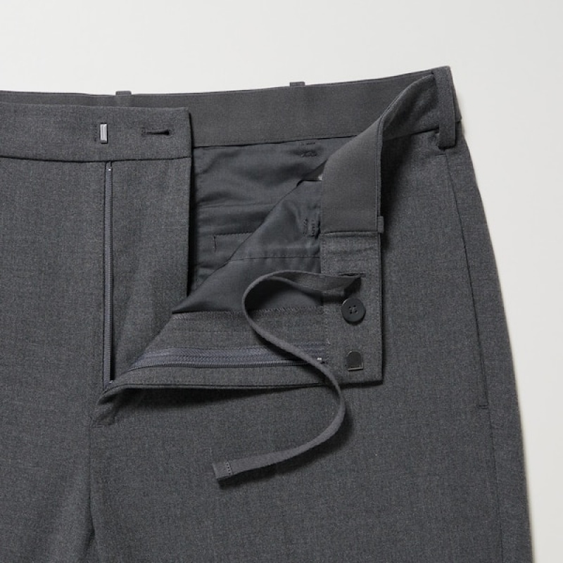 Uniqlo Smart Ankle Muške Hlače Tamno Sive | 4319-IDYMB