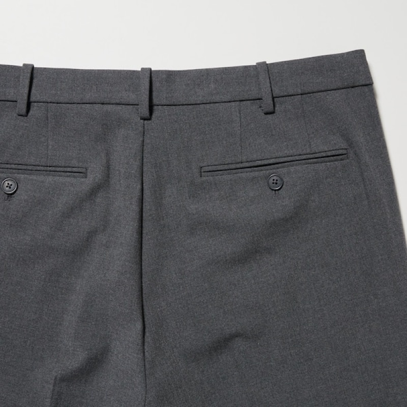 Uniqlo Smart Ankle Muške Hlače Tamno Sive | 4319-IDYMB