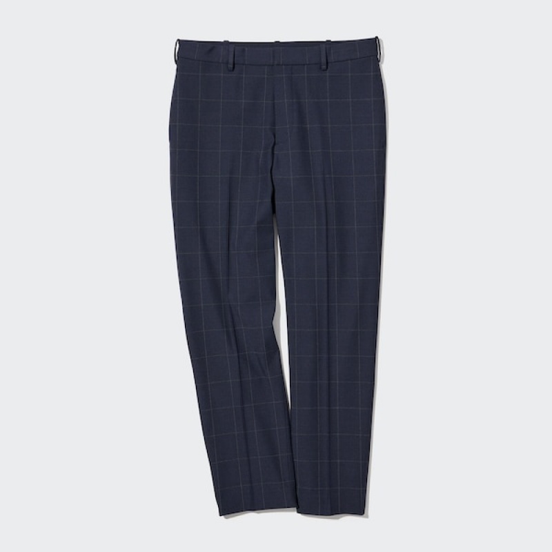Uniqlo Smart Ankle Muške Hlače Tamnoplave | 3821-CGEKX