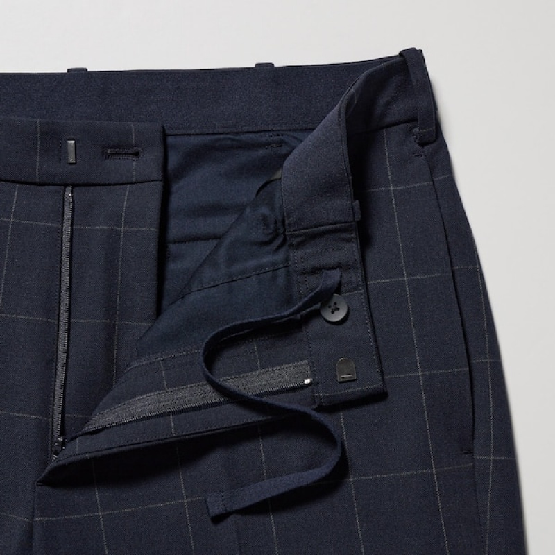 Uniqlo Smart Ankle Muške Hlače Tamnoplave | 3821-CGEKX