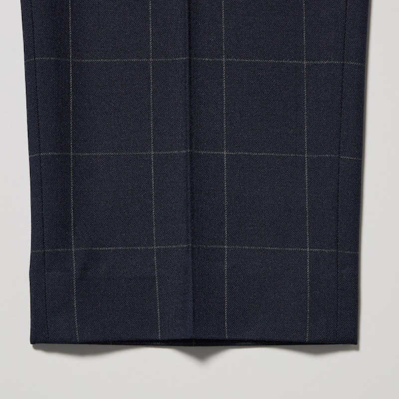 Uniqlo Smart Ankle Muške Hlače Tamnoplave | 3821-CGEKX