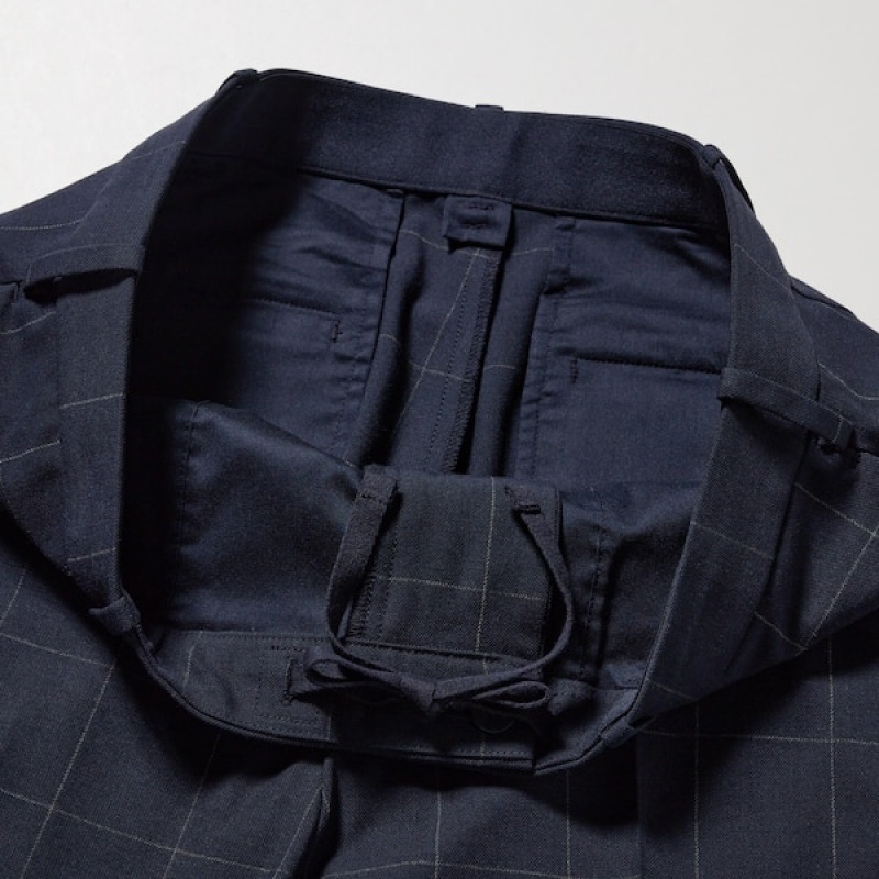Uniqlo Smart Ankle Muške Hlače Tamnoplave | 3821-CGEKX