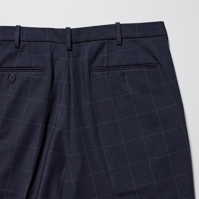 Uniqlo Smart Ankle Muške Hlače Tamnoplave | 2408-SHJOL