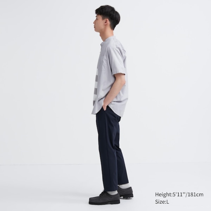 Uniqlo Smart Ankle Muške Hlače Tamnoplave | 3816-AMVLH