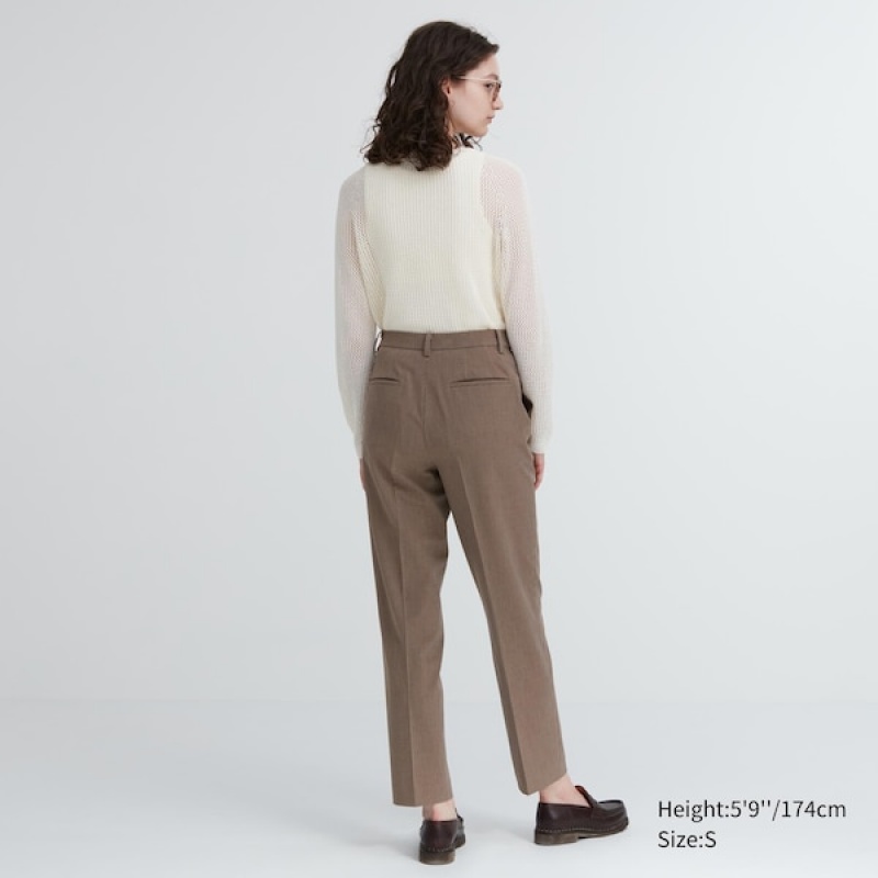 Uniqlo Smart Ankle Ženske Hlače Smeđe | 1270-LTYZD