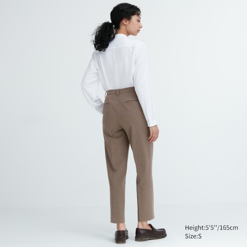 Uniqlo Smart Ankle Ženske Hlače Smeđe | 1406-MEIQH