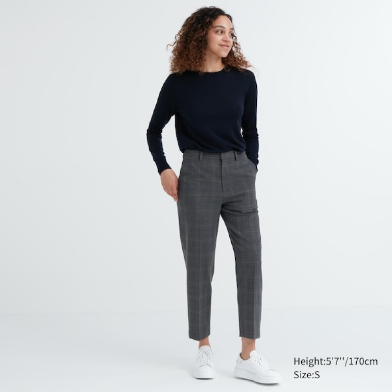 Uniqlo Smart Ankle Ženske Hlače Tamno Sive | 9358-KYTUM