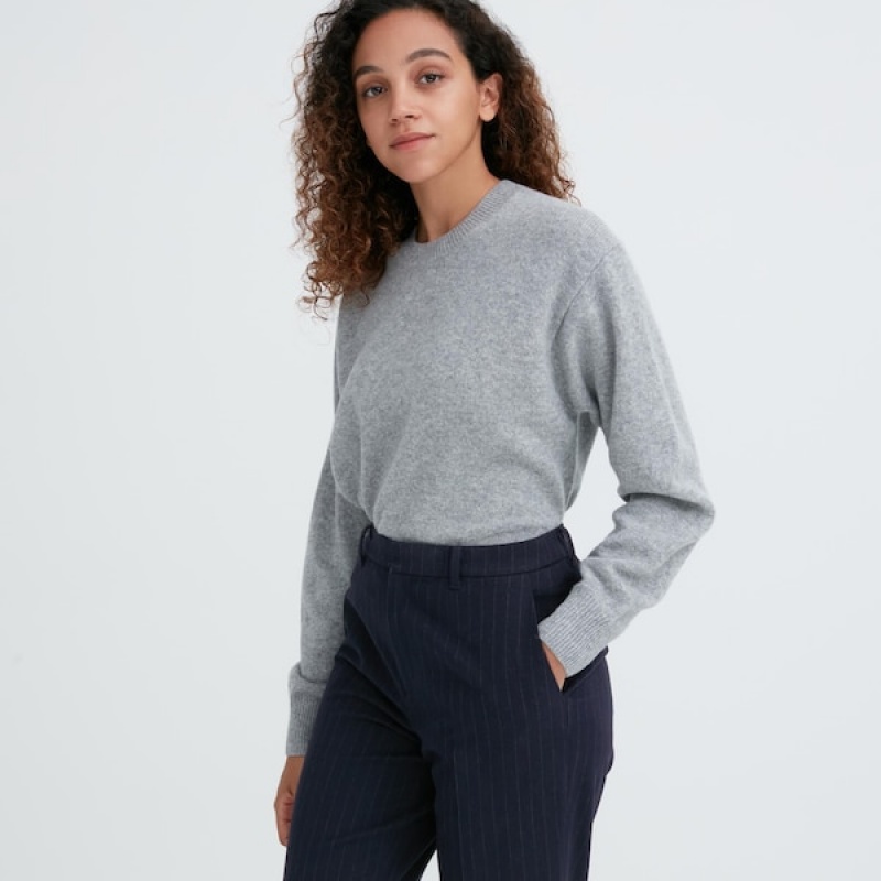 Uniqlo Smart Brushed Ankle Ženske Hlače Tamnoplave | 7091-XTNVF