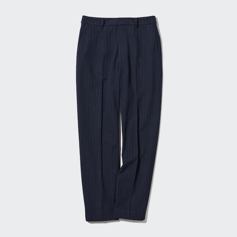 Uniqlo Smart Brushed Ankle Ženske Hlače Tamnoplave | 7091-XTNVF