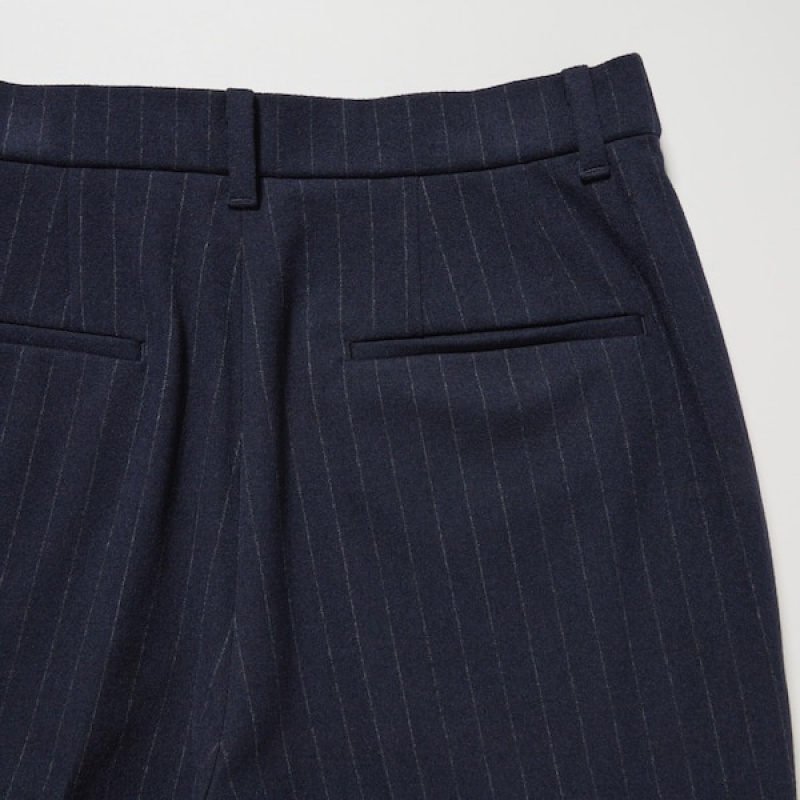 Uniqlo Smart Brushed Ankle Ženske Hlače Tamnoplave | 7091-XTNVF
