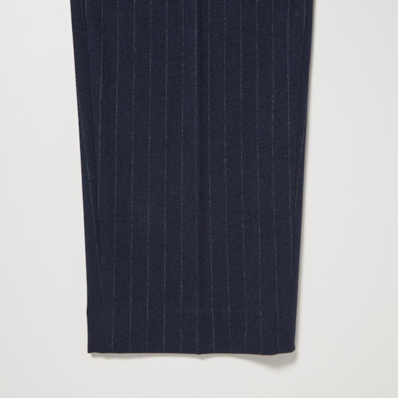 Uniqlo Smart Brushed Ankle Ženske Hlače Tamnoplave | 7091-XTNVF