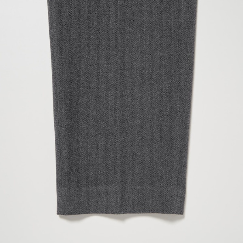 Uniqlo Smart Brushed Ankle Ženske Hlače Tamno Sive | 0649-RZSEA