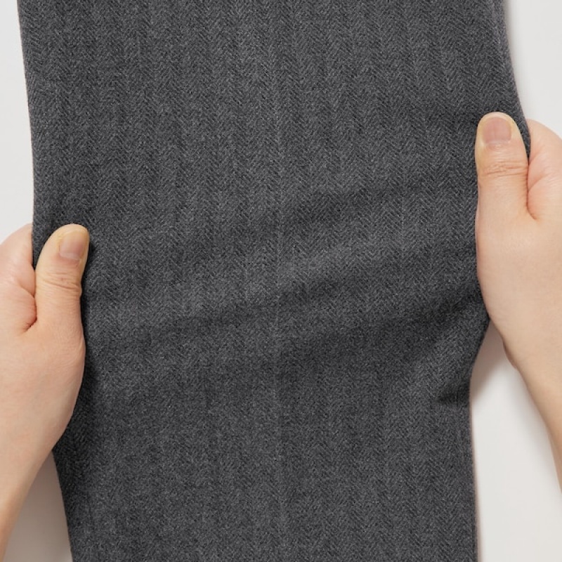 Uniqlo Smart Brushed Ankle Ženske Hlače Tamno Sive | 0649-RZSEA