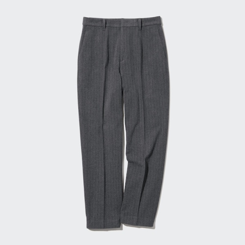 Uniqlo Smart Brushed Ankle Ženske Hlače Tamno Sive | 0649-RZSEA