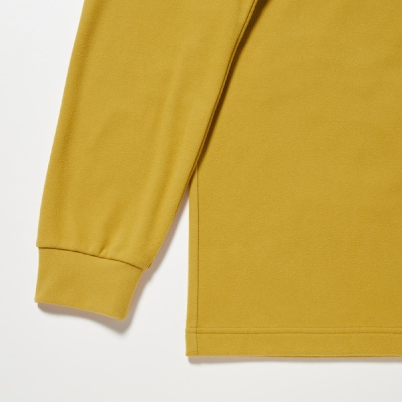 Uniqlo Smooth Fleece Half-Zip Long-Sleeve Muške Majice Žute | 3170-ZUONB