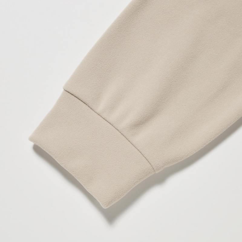 Uniqlo Smooth Fleece Mock Neck Long-Sleeve Muške Majice Bež | 4569-BWTJR
