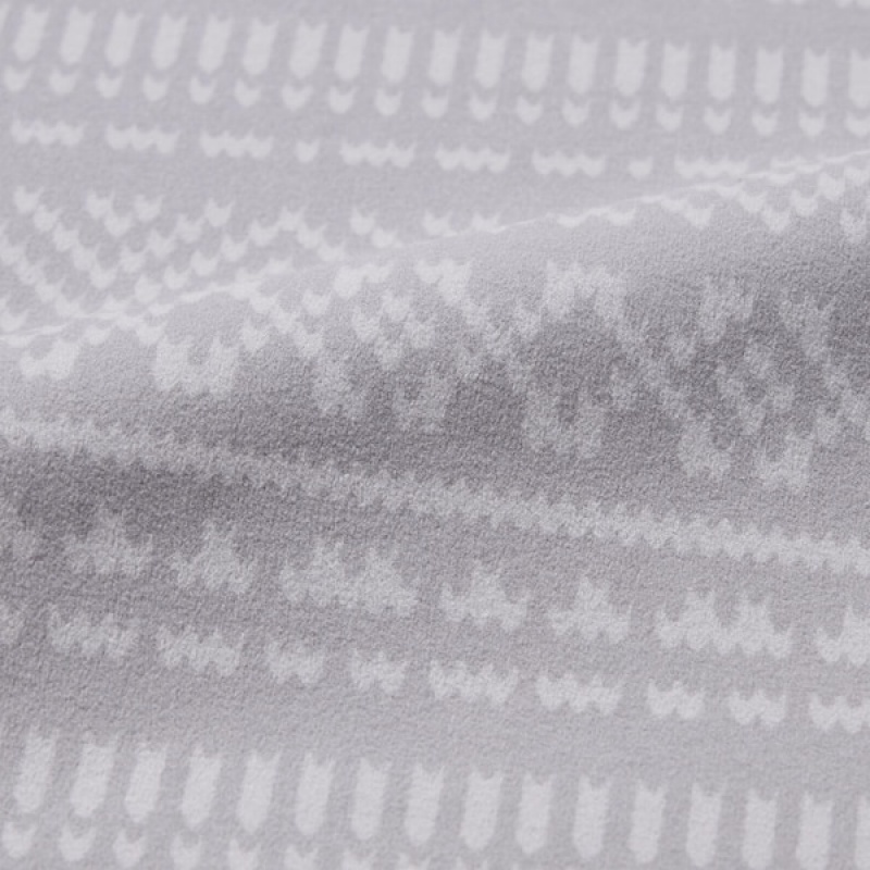 Uniqlo Smooth Fleece Printed Mock Neck Muške Majice Sive | 1024-BGPIJ