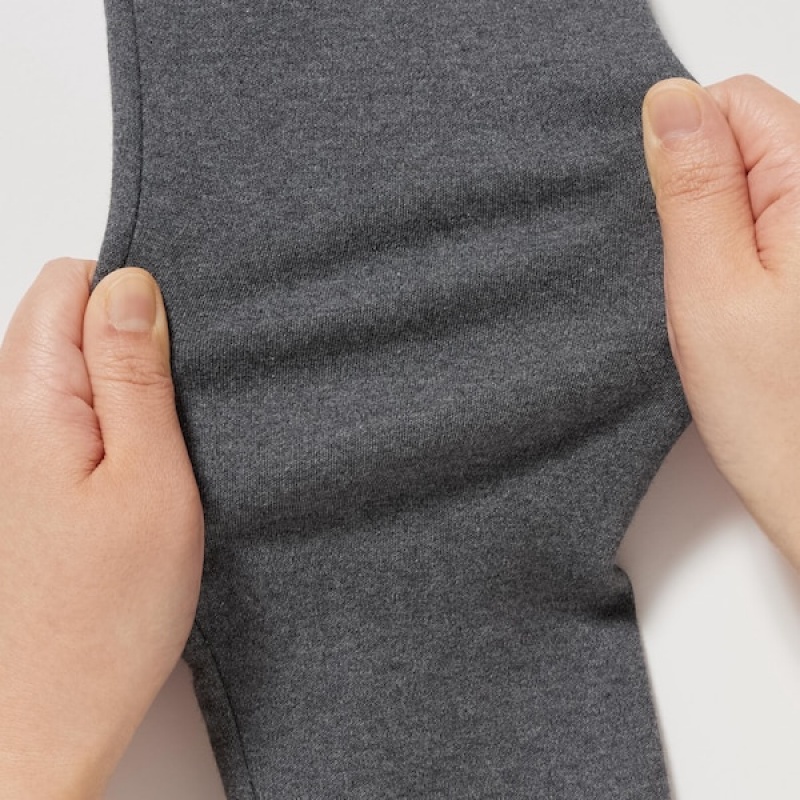 Uniqlo Smooth Stretch Cotton Crew Neck Long-Sleeve Ženske Majice Tamno Sive | 4615-YUTNF