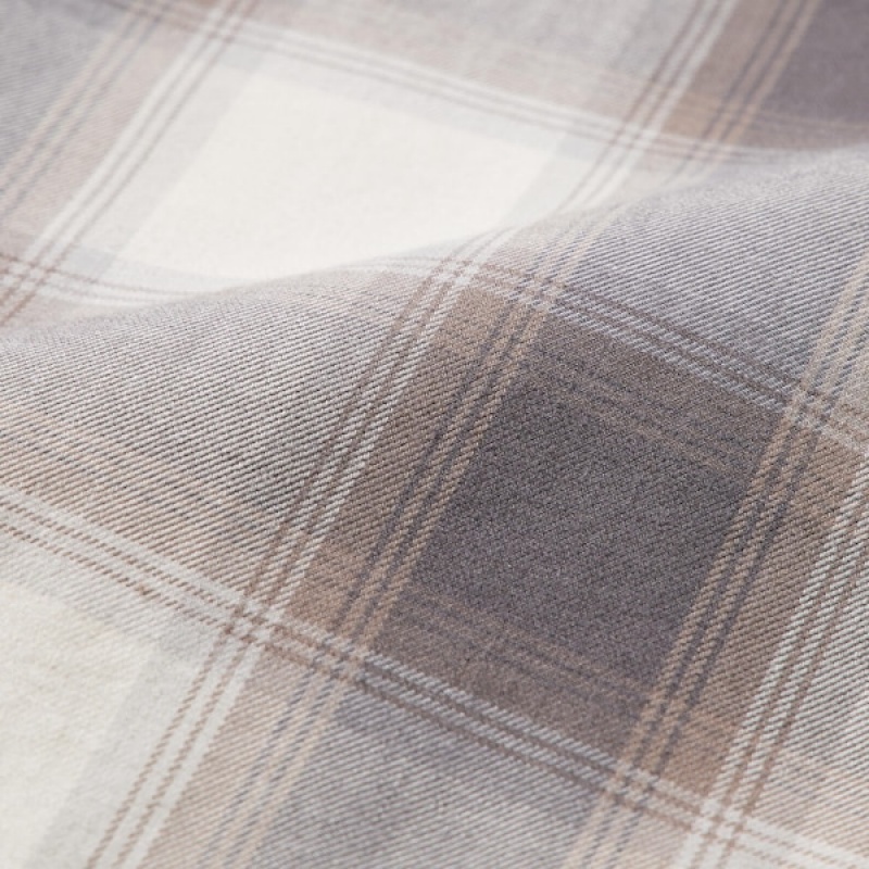Uniqlo Soft Brushed Checked Long-Sleeve Ženske Košulje Sive | 1843-EVLIG