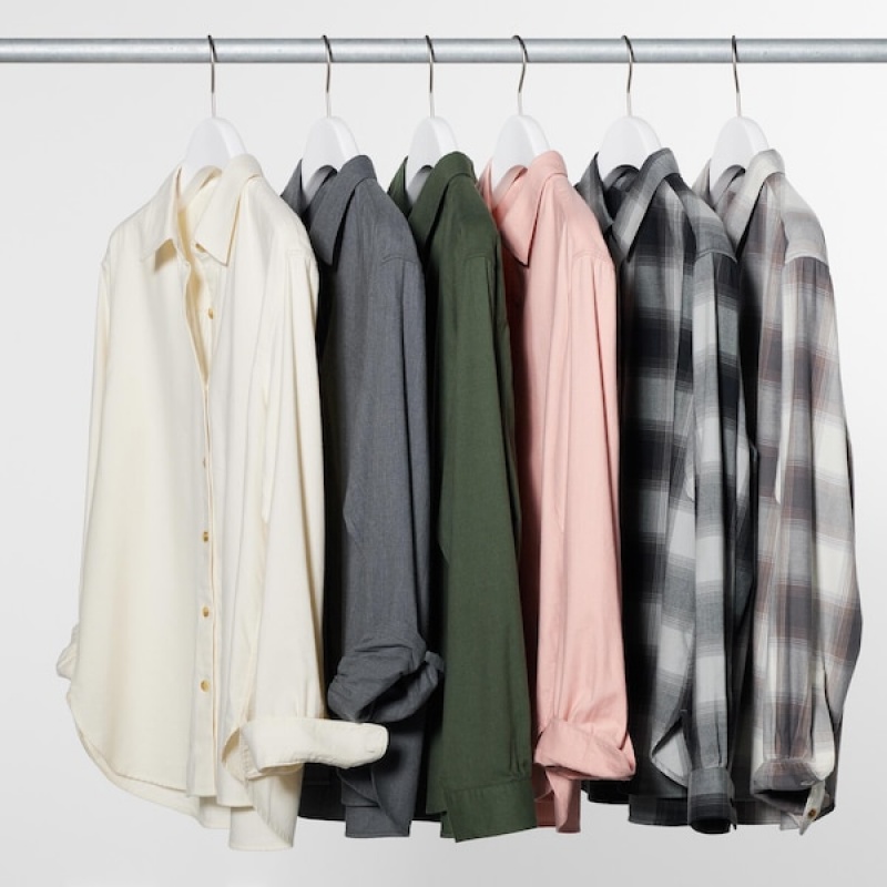 Uniqlo Soft Brushed Checked Long-Sleeve Ženske Košulje Sive | 1843-EVLIG
