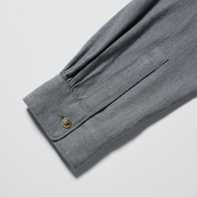 Uniqlo Soft Brushed Long-Sleeve Ženske Košulje Sive | 6819-PZJHC