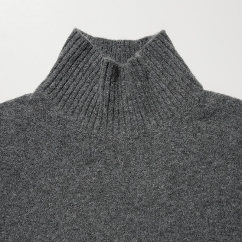 Uniqlo Souffle Yarn High Neck Long-Sleeve Ženske Džemperi Sive | 8739-RAUKO