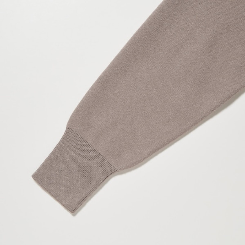 Uniqlo Souffle Yarn Long-Sleeve Ženske Haljina Sive | 5281-UEPQD