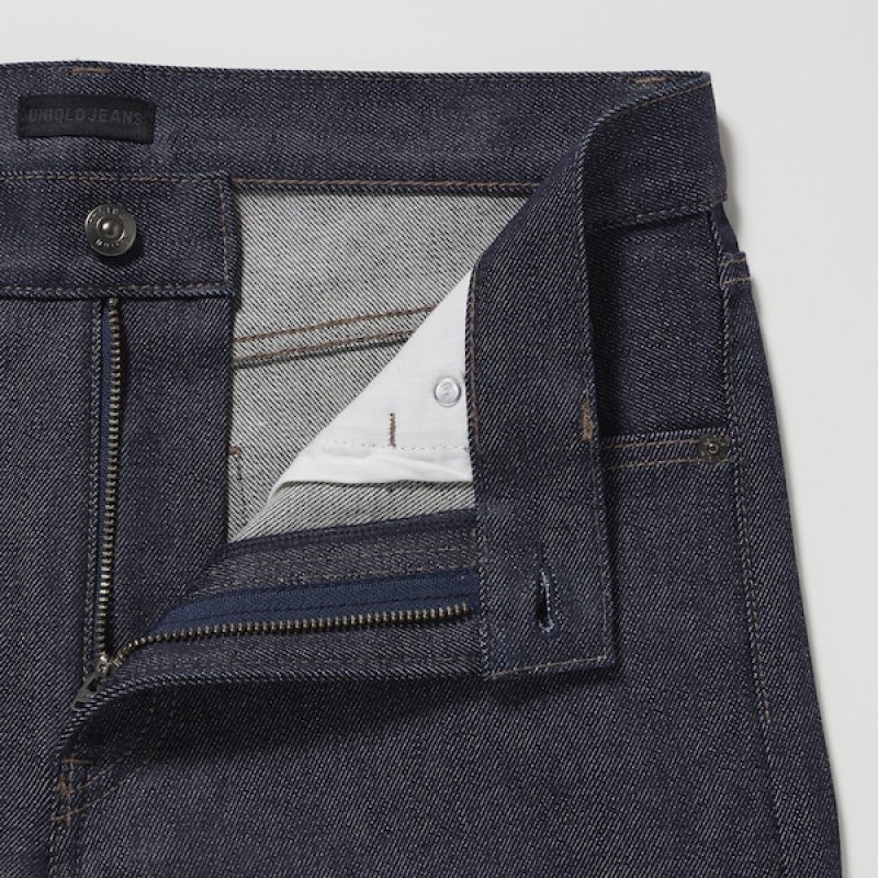 Uniqlo Stretch Selvedge Slim-Fit Muške Traperice Tamnoplave | 7841-BGFXZ