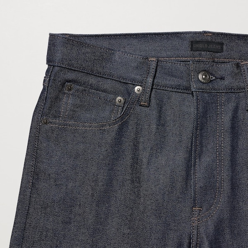Uniqlo Stretch Selvedge Slim-Fit Muške Traperice Tamno Sive | 3641-MUVKC