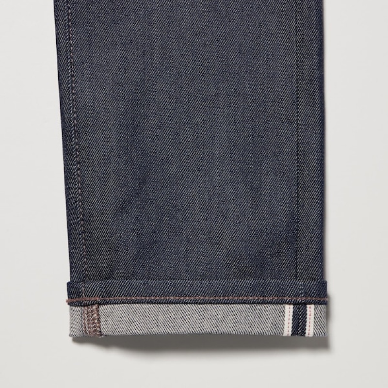 Uniqlo Stretch Selvedge Slim-Fit Muške Traperice Tamno Sive | 3641-MUVKC