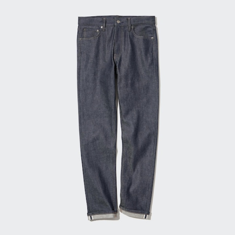 Uniqlo Stretch Selvedge Slim-Fit Muške Traperice Tamno Sive | 3641-MUVKC