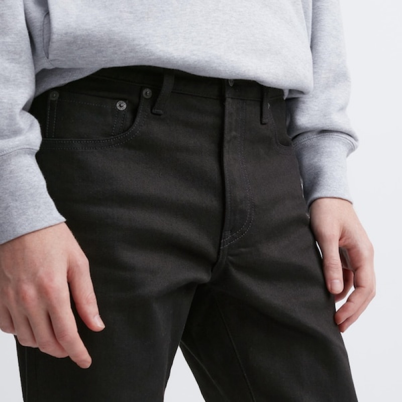 Uniqlo Stretch Selvedge Slim-Fit Muške Traperice Crne | 0294-OURVP