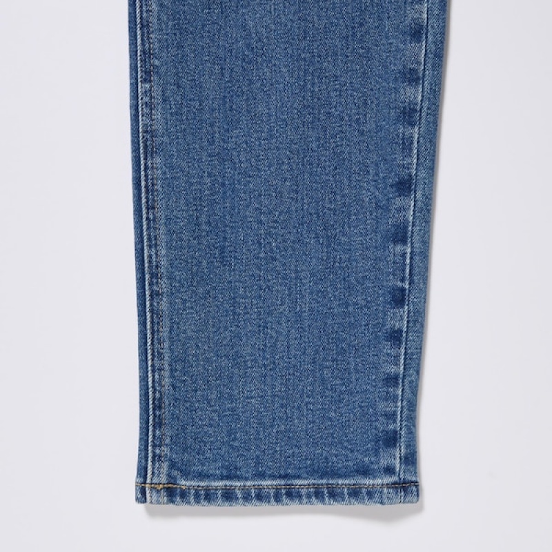 Uniqlo Stretch Slim Ravno Ženske Traperice Crne | 8651-ZDOEB