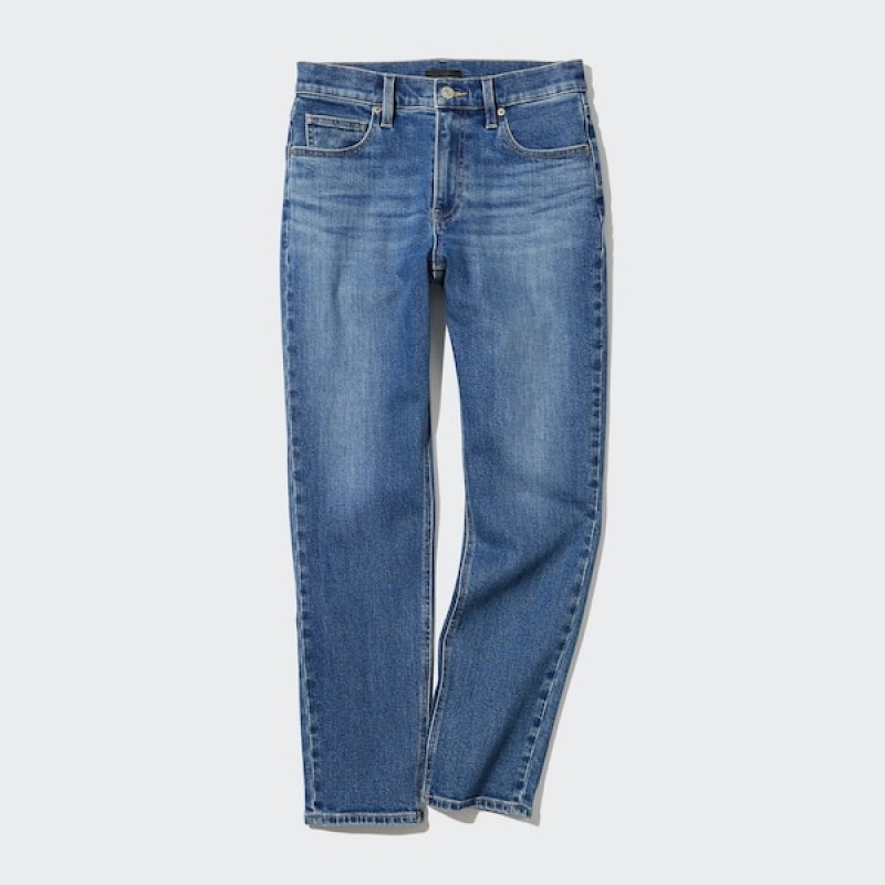 Uniqlo Stretch Slim Ravno Ženske Traperice Crne | 8651-ZDOEB