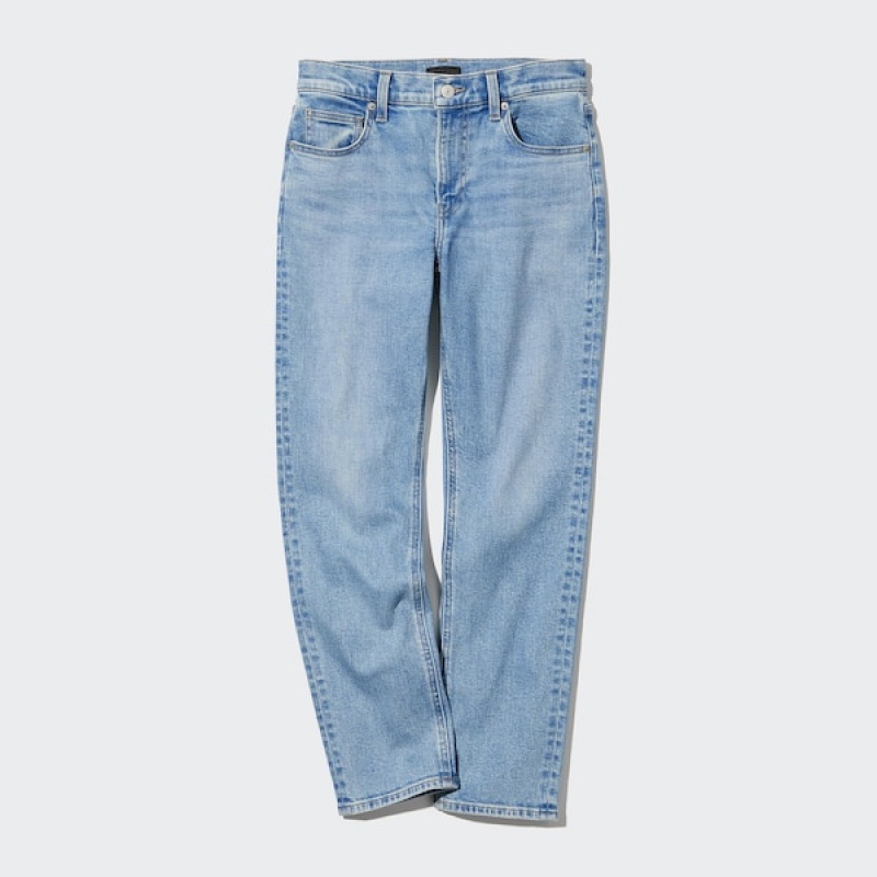 Uniqlo Stretch Slim Ravno Ženske Traperice Plave | 1076-SGXVI