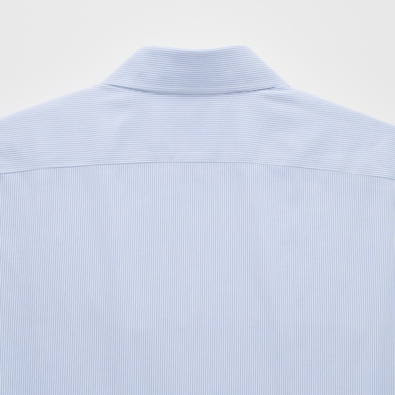 Uniqlo Super Non-Iron Prugasta Slim-Fit Long-Sleeve Muške Košulje Plave | 7103-XWUMG