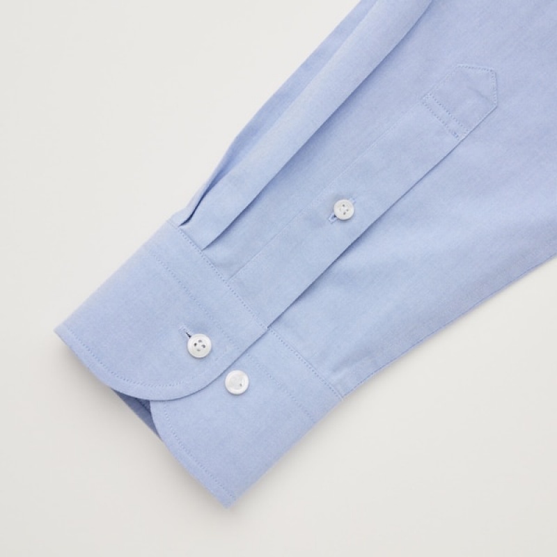 Uniqlo Super Non-Iron Slim-Fit Long-Sleeve Muške Košulje Svijetlo Plave | 1056-FEXLV