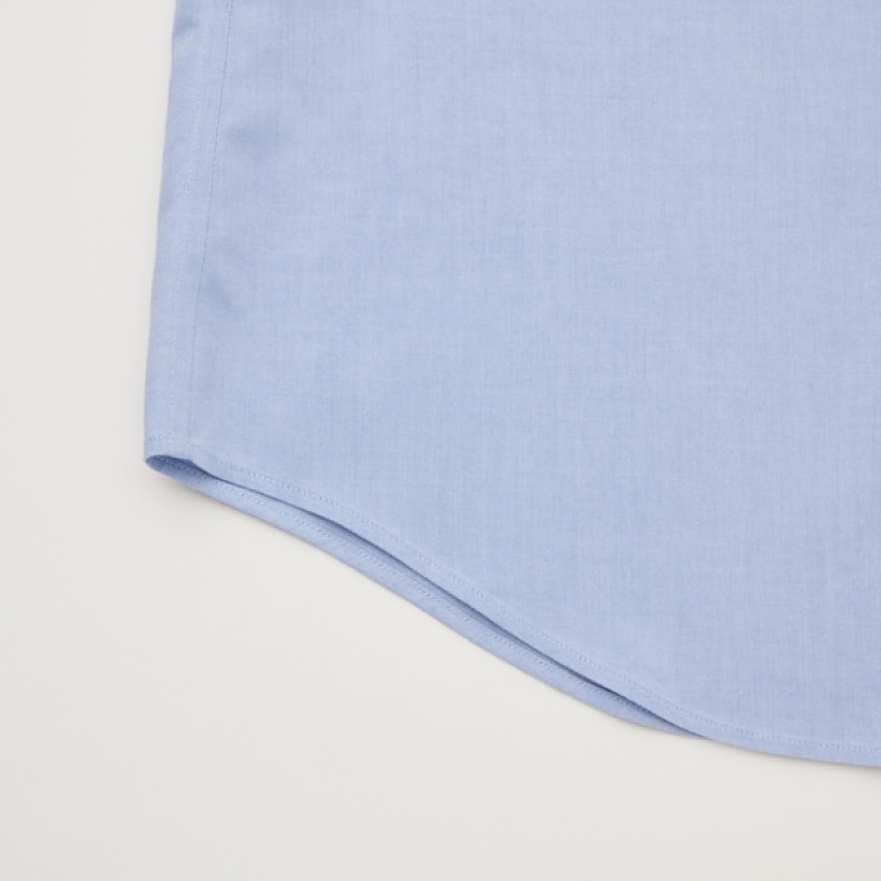 Uniqlo Super Non-Iron Slim-Fit Long-Sleeve Muške Košulje Svijetlo Plave | 1056-FEXLV